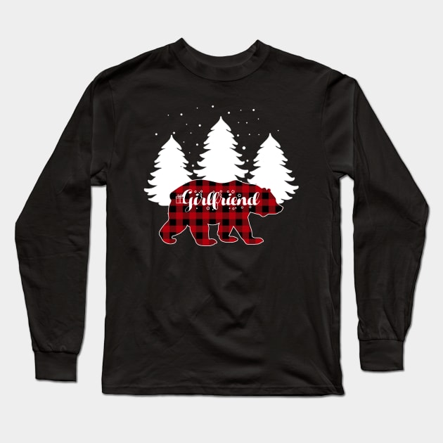 Buffalo Red Plaid Girlfriend Bear Matching Family Christmas Long Sleeve T-Shirt by Kagina